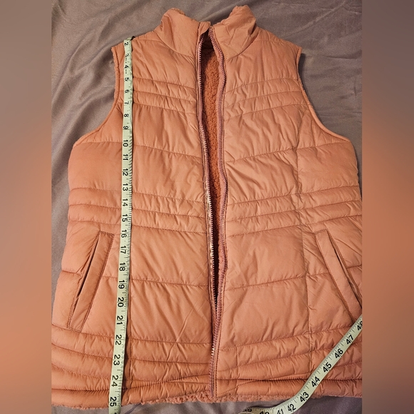 Time and Tru Walmart Brand Puffer Zipper Sleeveless Vest Size Small (4-6) Pink - Picture 8 of 9